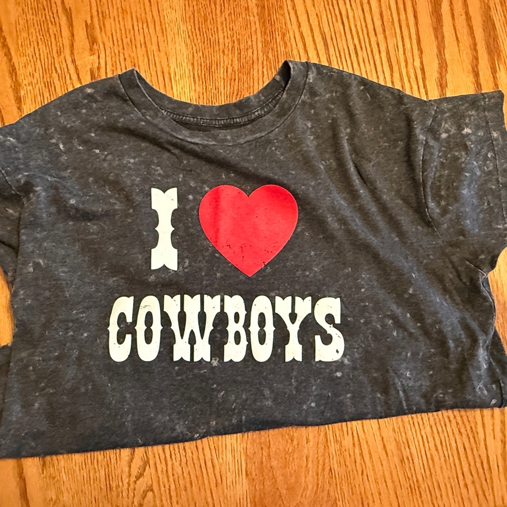 Rebellious One Gray and Red Vintage Cowboy Tee